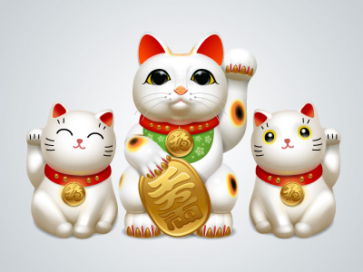 maneki-neko icons, cats, free