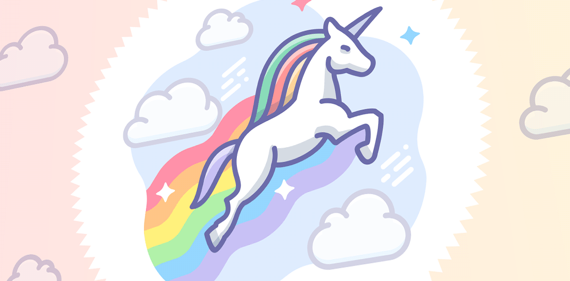 unicorn icon, happy